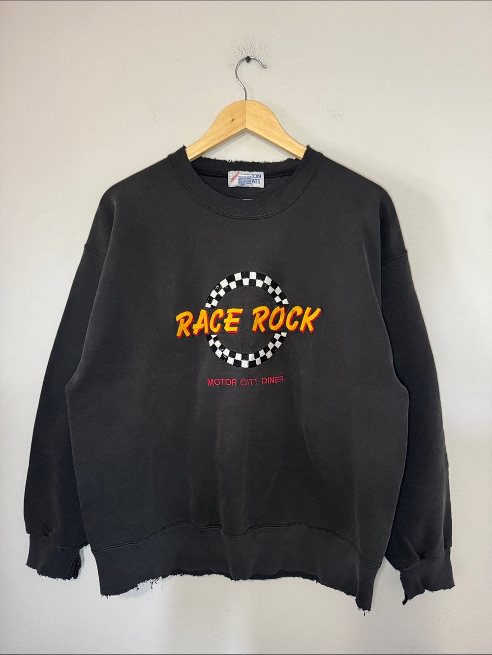 Vintage Race Rock Motor City Diner Crewneck / Large / 1990s / Distressed